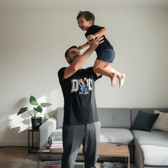 Custom Varsity Style "DAD" Letter T-Shirt – Personalized DAD Letter Outline with Kids' Name and Est. Date – Unique DIY Father's Day Gift