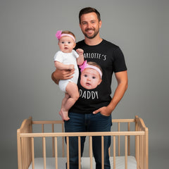 Custom Baby Face "My Daddy" Personalized Father's Day T-Shirt