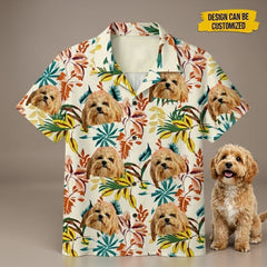 Vibrant Tropical Leaf Print Short-Sleeve Aloha Shirt