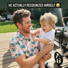 Custom Photo Hawaiian Shirt – Personalized Vibrant Rainbow Floral & Palm Tee – Unique DIY Colorful Aloha Summer Wear