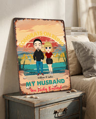 Custom Rustic Mountain Log Cabin Metal Sign