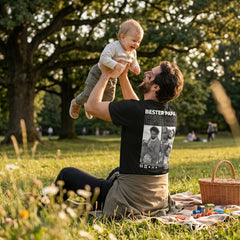 Custom "BESTER PAPA" T-Shirt – Personalized Multi-Photo Grid Tee – Unique DIY Father's Day Gift for Dads