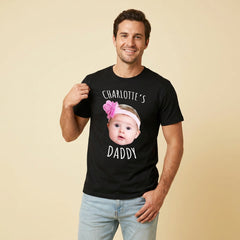 Custom Baby Face "My Daddy" Personalized Father's Day T-Shirt