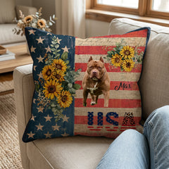 Personalized Vintage America Custom Pet Pillow
