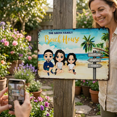 Personalized Family Beach House Custom Vintage Tin Sign