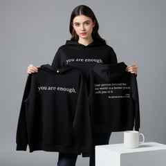 Dear Person Behind Me,the World Is A Better Place,with You In It,love,the Person In Front Of You,Women's Plush Letter Printed Kangaroo Pocket Drawstring Printed Hoodie Unisex Trendy Hoodies