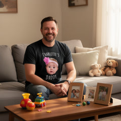 Custom Baby Face "My Daddy" Personalized Father's Day T-Shirt