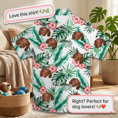 Custom Photo Hawaiian Shirt – Personalized Purple Orchid & Lush Jungle Leaf Tee – Unique DIY Exotic Summer Travel Apparel