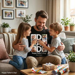 Custom "DAD" Photo Collage Father's Day T-Shirt