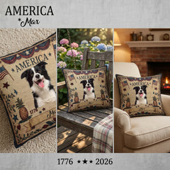 Personalized Vintage America Custom Pet Pillow