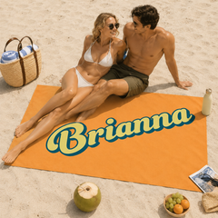 Retro Summer Personalized 30x60 Beach Towel