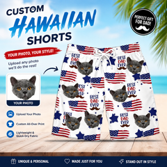 Best Dad Ever American Flag Star Patriotic Swim Trunks