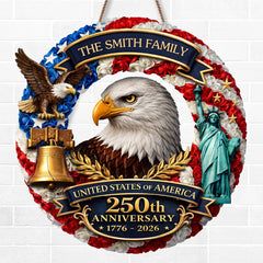 Custom Wood Sign - Personalized America 250th Anniversary Gifts For Mom, Dad, Brother, Sister, Kids - Freedom On Wheels