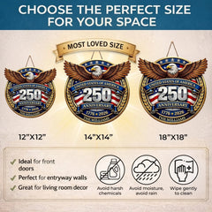 Custom Wood Sign - Personalized America 250th Anniversary Gifts For Mom, Dad, Brother, Sister, Kids - Freedom Lights Our Future
