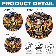 Custom Wood Sign - Personalized America 250th Anniversary Gifts For Mom, Dad, Brother, Sister, Kids - Family And The American Dream