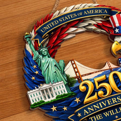 Custom Wood Sign - Personalized America 250th Anniversary Gifts For Mom, Dad, Brother, Sister, Kids - Home Of The Proud
