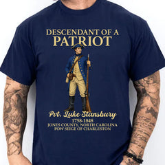 Custom Name Descendant of a Patriot Dark Shirt | Personalized 250 Years USA Sweatshirt | Patriotic Tee