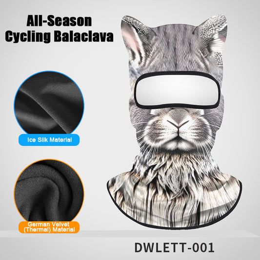 All-Season Cycling Balaclava Face Mask – Breathable Ice Silk & Thermal Velvet Ski Mask, Full Coverage Animal Print Neck Gaiter for Men Women, Motorcycle Helmet Liner for Skiing Riding Hiking