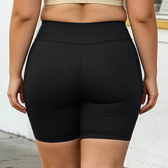 Large-sized yoga shorts - Personalized handprint pattern and text