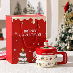 Santa Lid Christmas Mug – Ceramic Holiday Cocoa Cup That Comes Ready to Gift