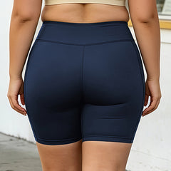 Large-sized yoga shorts - Personalized handprint pattern and text