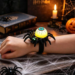Halloween glowing spider lantern, eye-shaped candles, skull wristbands, handbands lights