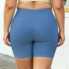 Large-sized yoga shorts - Personalized handprint pattern and text