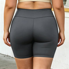 Large-sized yoga shorts - Personalized handprint pattern and text