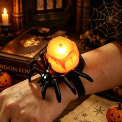 Halloween glowing spider lantern, eye-shaped candles, skull wristbands, handbands lights