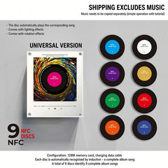 NFC-powered music fridge sticker with vinyl record rotating night light magnetic DIY song