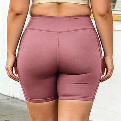 Large-sized yoga shorts - Personalized handprint pattern and text