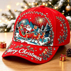 Christmas full-color digital printed baseball cap, Santa Claus, elk, gingerbread man, holiday beanie hat