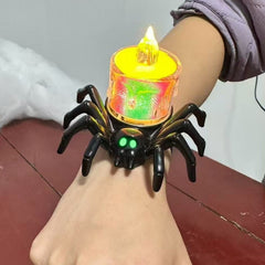 Halloween glowing spider lantern, eye-shaped candles, skull wristbands, handbands lights