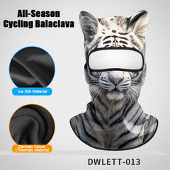 All-Season Cycling Balaclava Face Mask – Breathable Ice Silk & Thermal Velvet Ski Mask, Full Coverage Animal Print Neck Gaiter for Men Women, Motorcycle Helmet Liner for Skiing Riding Hiking