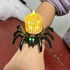 Halloween glowing spider lantern, eye-shaped candles, skull wristbands, handbands lights