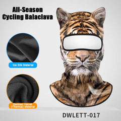 All-Season Cycling Balaclava Face Mask – Breathable Ice Silk & Thermal Velvet Ski Mask, Full Coverage Animal Print Neck Gaiter for Men Women, Motorcycle Helmet Liner for Skiing Riding Hiking