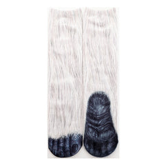 3D Animal Paw Print Socks, Novelty Realistic Animal Feet Crew Socks, Funny Tiger Cat Dog Paw Socks for Halloween Cosplay Party, Prank Gift for Men Women