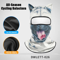 All-Season Cycling Balaclava Face Mask – Breathable Ice Silk & Thermal Velvet Ski Mask, Full Coverage Animal Print Neck Gaiter for Men Women, Motorcycle Helmet Liner for Skiing Riding Hiking