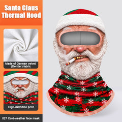 Christmas Balaclava Full Face Mask for Men Women – Funny Santa Thermal Ski Mask, Windproof Warm Fleece Winter Face Cover with Neck Protection, Holiday Gift