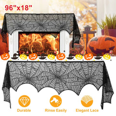 2 pack black lace spider web mantle scarf - product photo 6 of 6