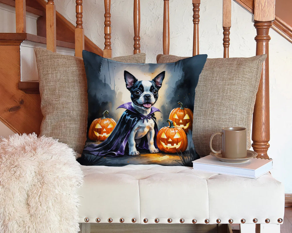 boston terrier halloween throw pillow with insert - product photo 5 of 8