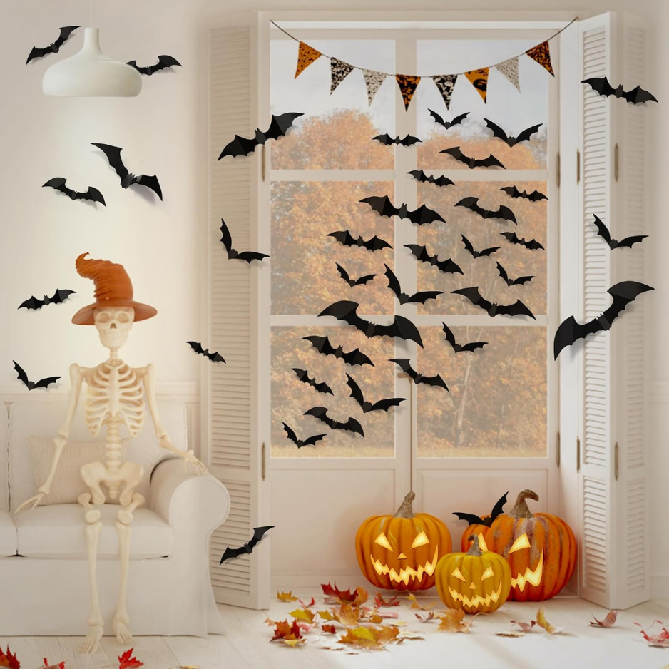 100 piece 3D bat wall stickers - product photo 4 of 6