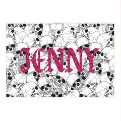 Black and White Skull Pattern Gothic Grunge Throw Blanket
