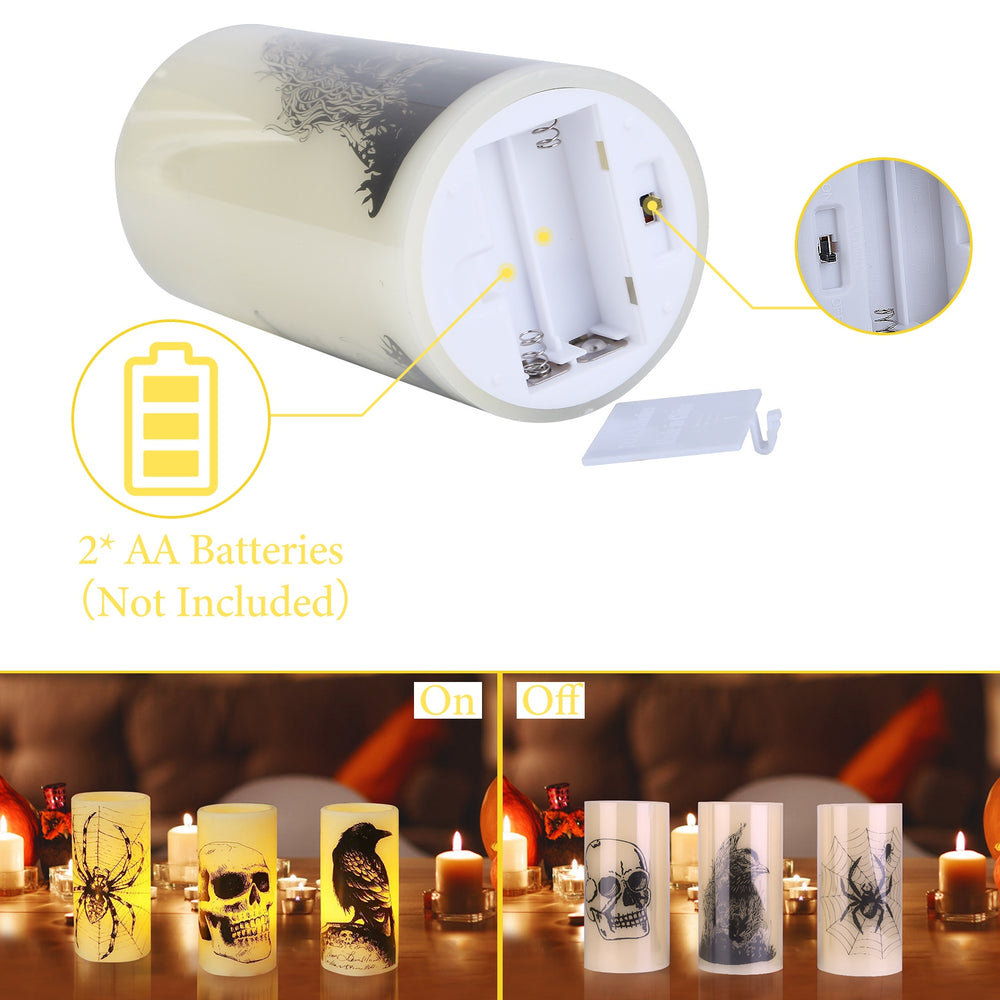 three flameless paraffin candle lamps with a timer - product photo 6 of 12