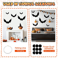 twelve hanging bats in three assorted sizes - product photo 2 of 5