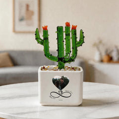 Customized Infinite Love Crystal Glass Cactus Ornament