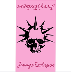 Punk Spiked Skull Black & White Doodle Art Towel