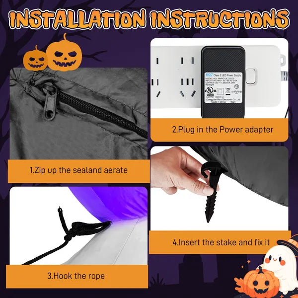 8.2 ft inflatable pumpkin archway - product photo 4 of 6