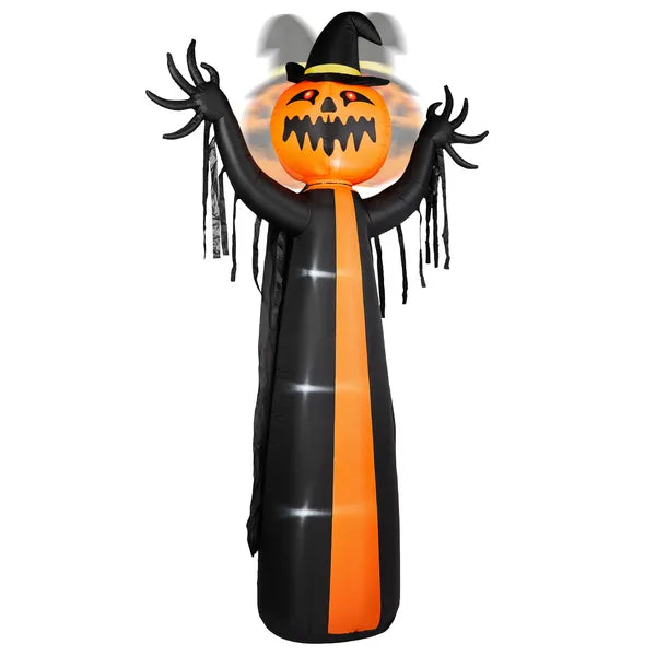 10 ft inflatable pumpkin ghost with cape - product photo 2 of 6