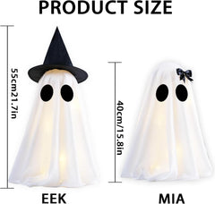 two light-up fabric ghosts in two heights - product photo 9 of 10